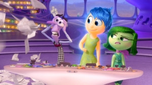 INSIDE OUT – Pictured (L-R): Fear, Joy, and Disgust. ©2015 Disney•Pixar. All Rights Reserved.